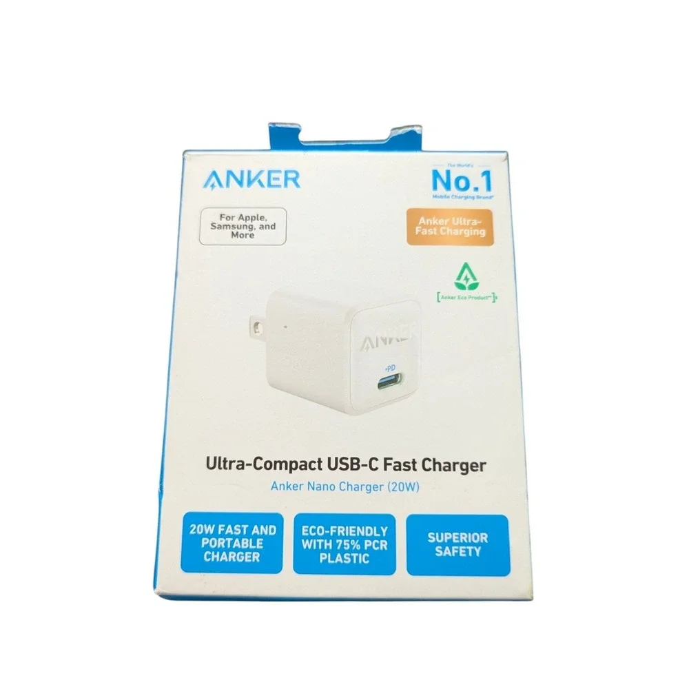 Nn2O Anker 20W PD Nano USB-C Fast Charge Wall Charger White Open Box